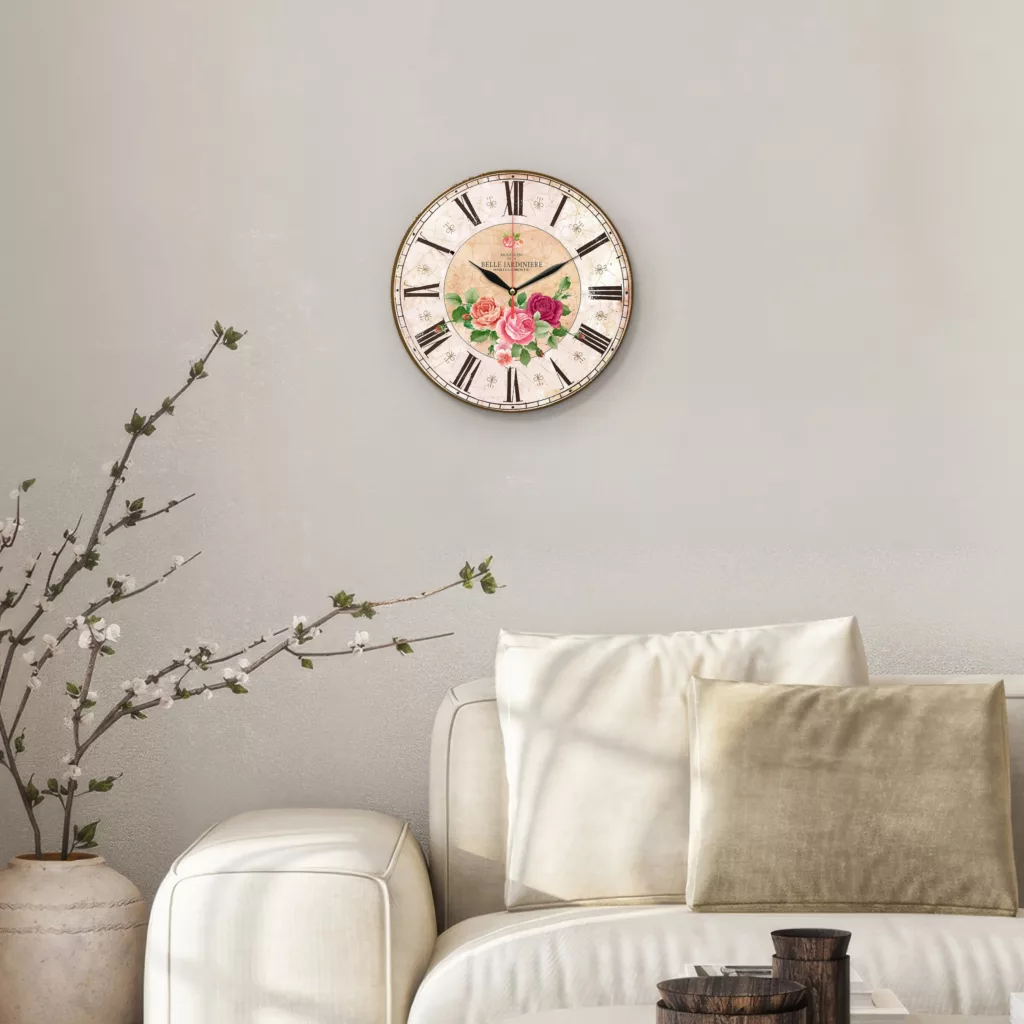 ساعت دیواری طرح گل رز کد 1266