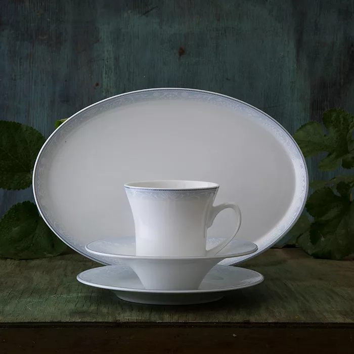 سرویس غذاخوری 81 پارچه چینی زرین ایران مدل شهرزاد سافایر درجه عالی