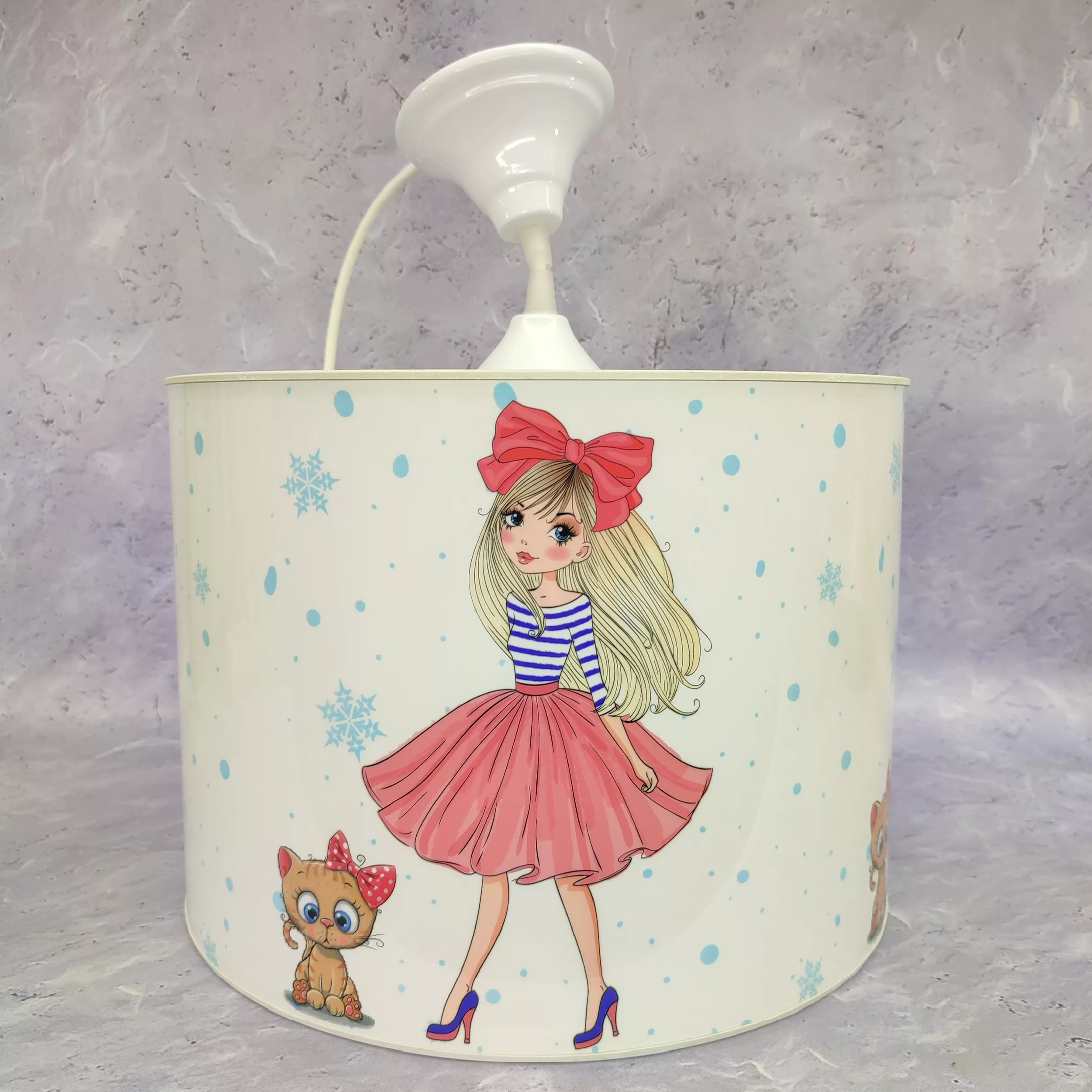 لوستر کودک مدل دختر و گربه