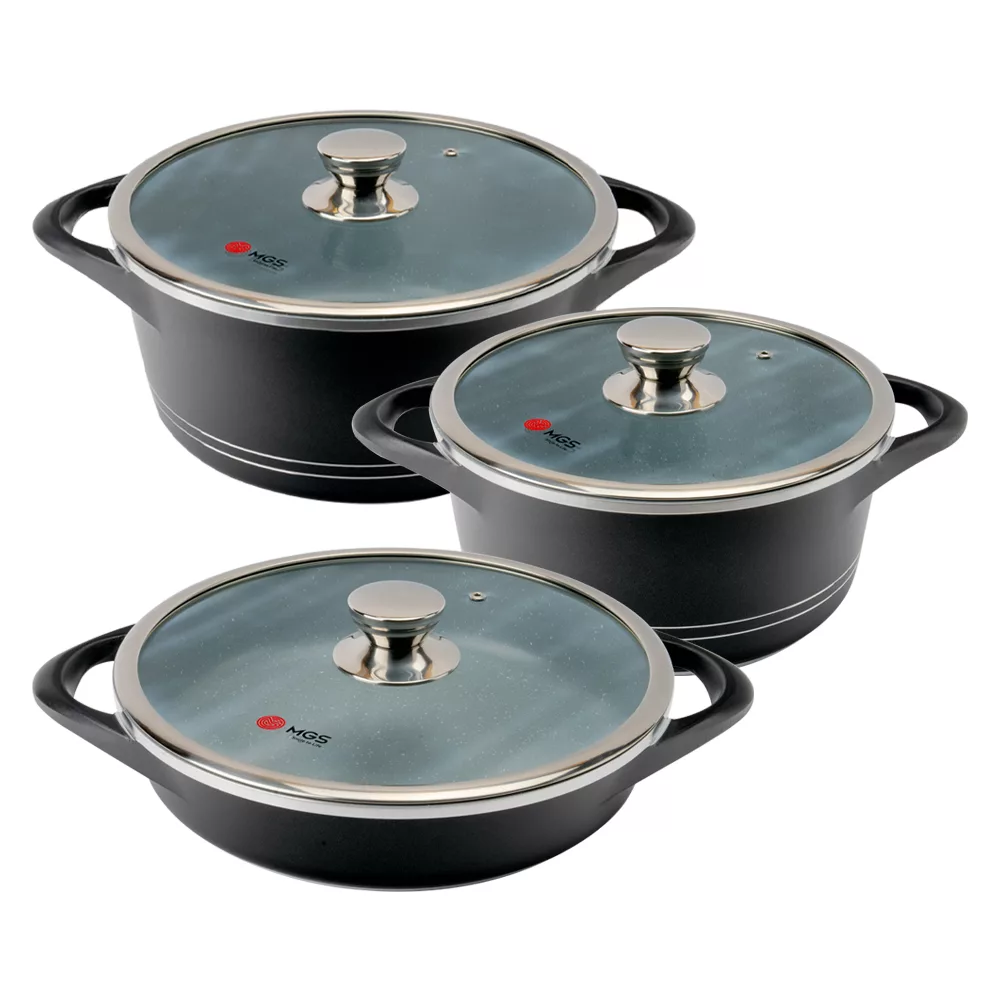 سرویس قابلمه و تابه گرانیت 6 پارچه ام جی اس مدل ایتالیا B