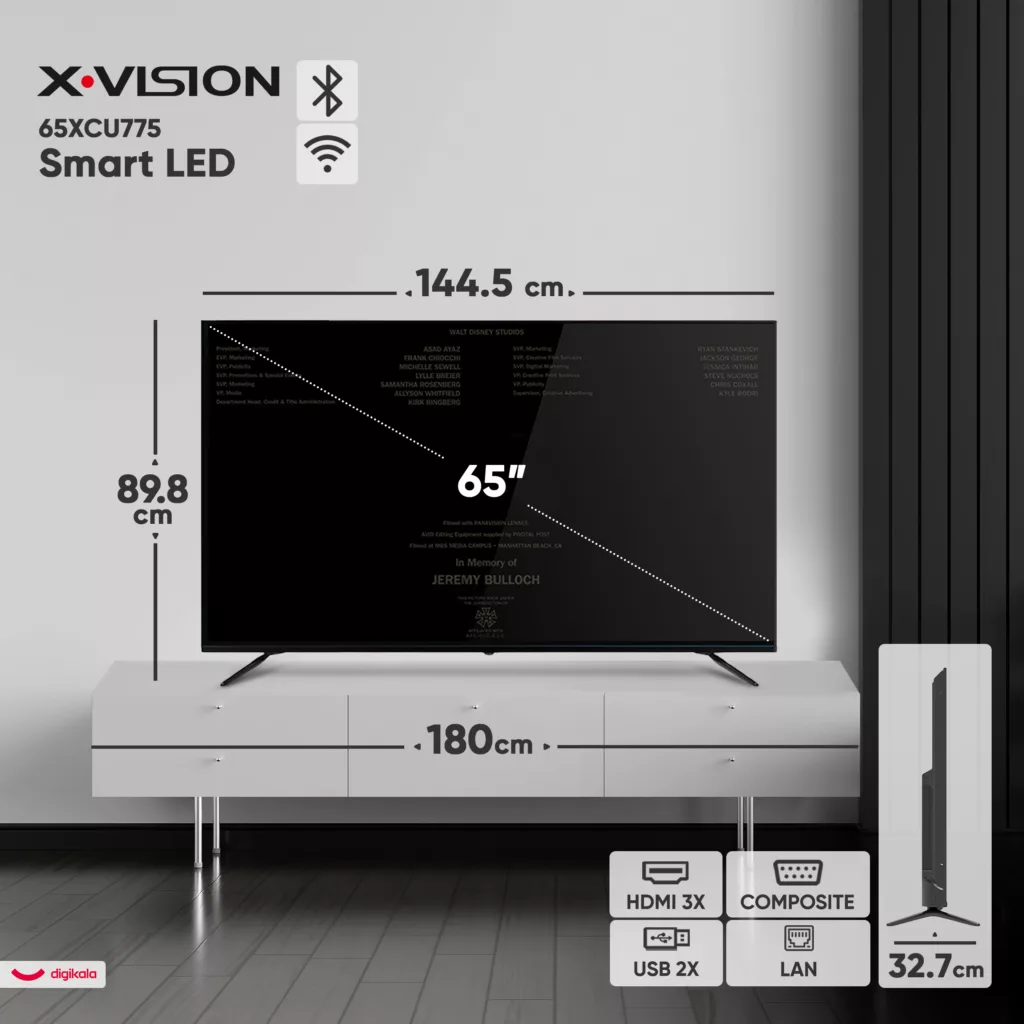 تلویزیون 65 اینچ ال ای دی هوشمند ایکس ویژن مدل 65XCU775