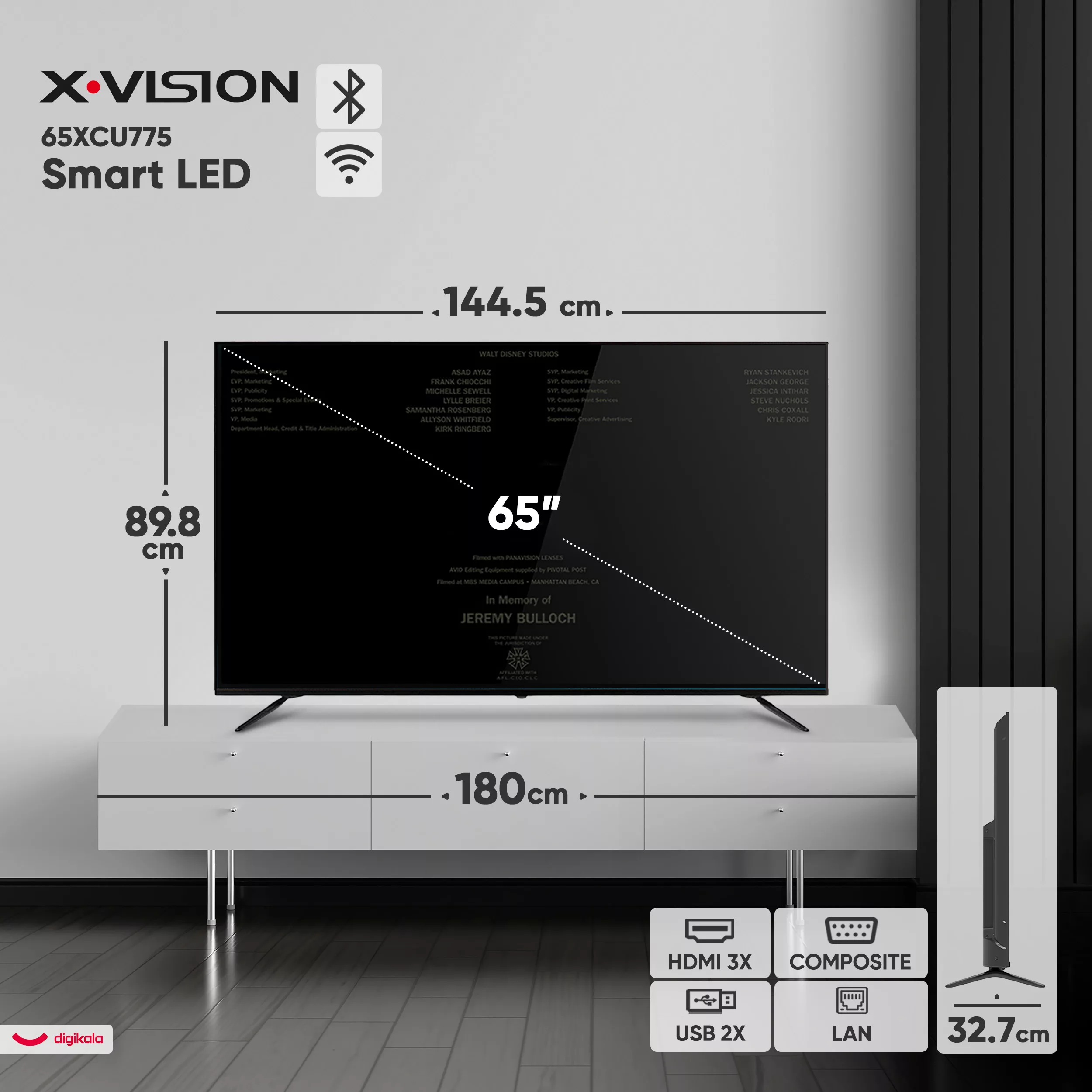 تلویزیون 65 اینچ ال ای دی هوشمند ایکس ویژن مدل 65XCU775
