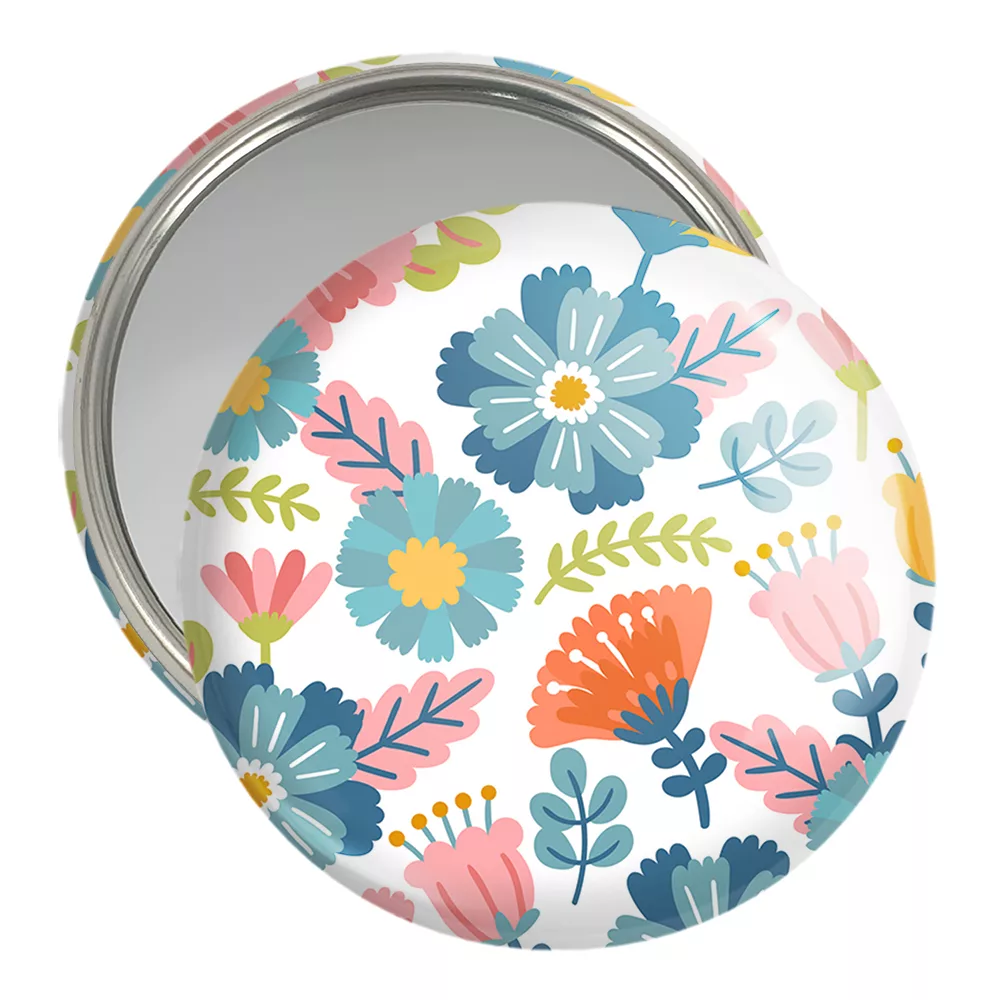 آینه جیبی خندالو مدل گل گلی کد 29027