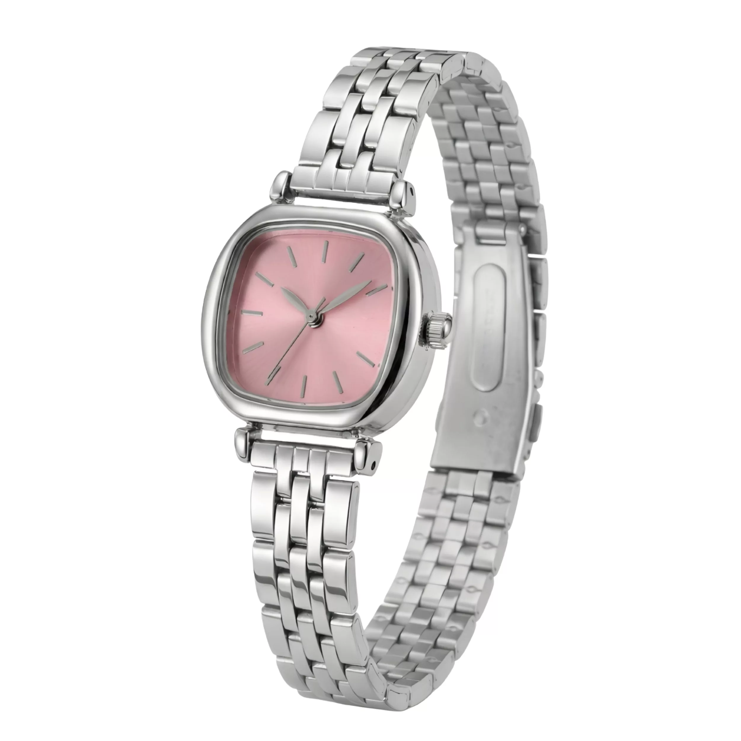 ساعت مچی عقربه‌ای کوارتز زنانه مدل کلاسیک مینیمال بند طرح بافت کد ۱