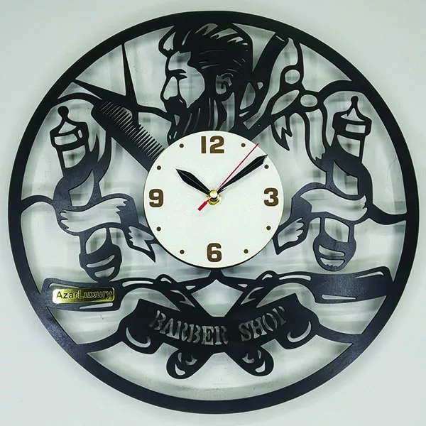 ساعت دیواری آذرلاکچری طرح آرایشگاه کد008
