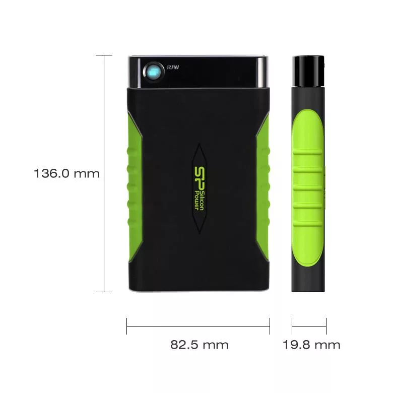هارد اکسترنال سیلیکون پاور مدل a15 ظرفیت دو ترابایت دارای رابط USB Type-A 2.0