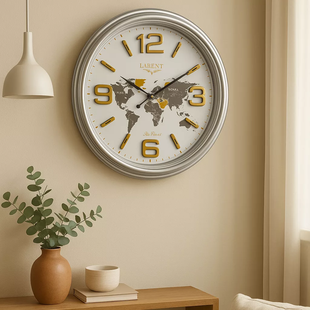 ساعت دیواری لارنت مدل جهان نما کد 02