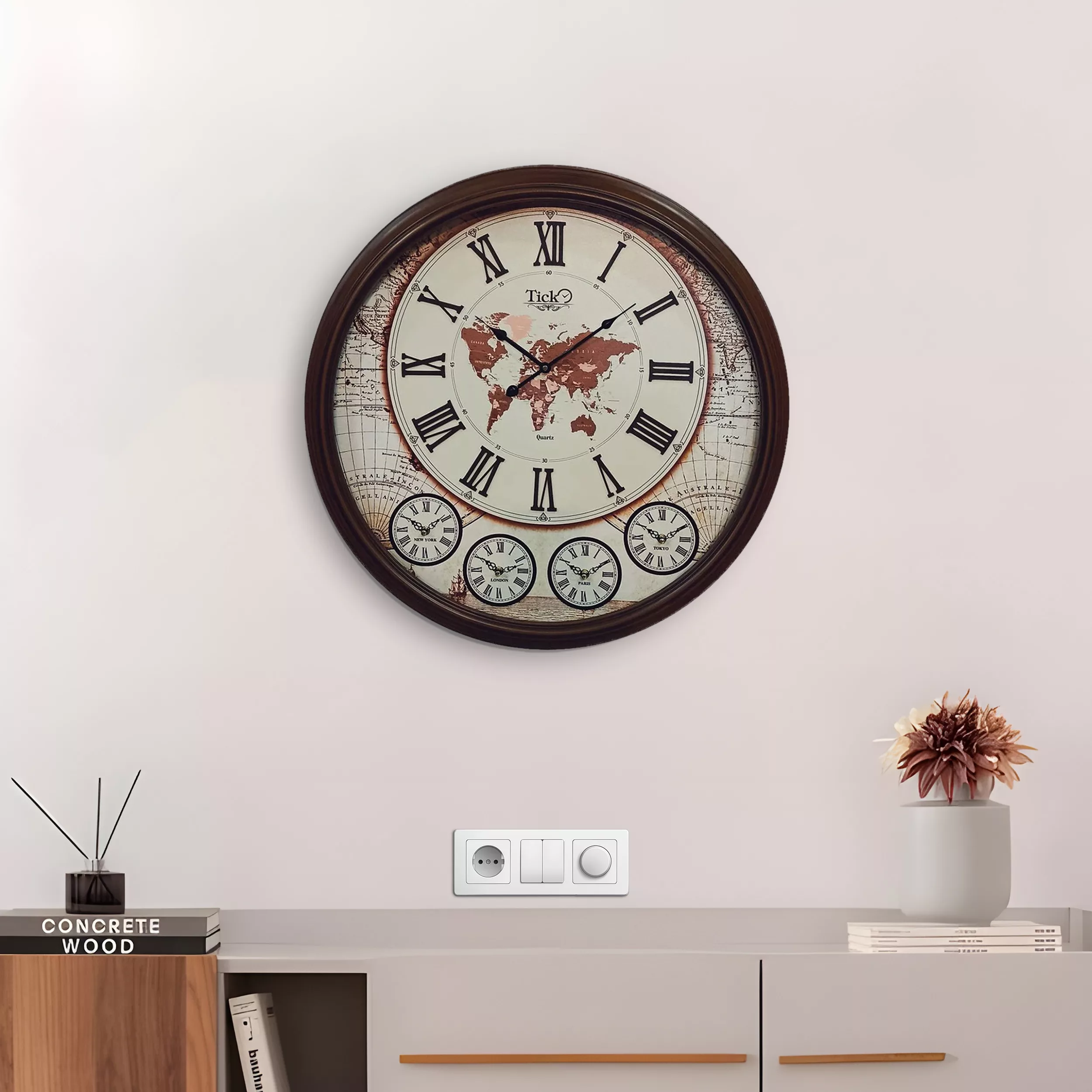 ساعت دیواری تیک مدل 4 موتوره کد 728 ساعت دیواری تیک مدل 4 موتوره کد 728