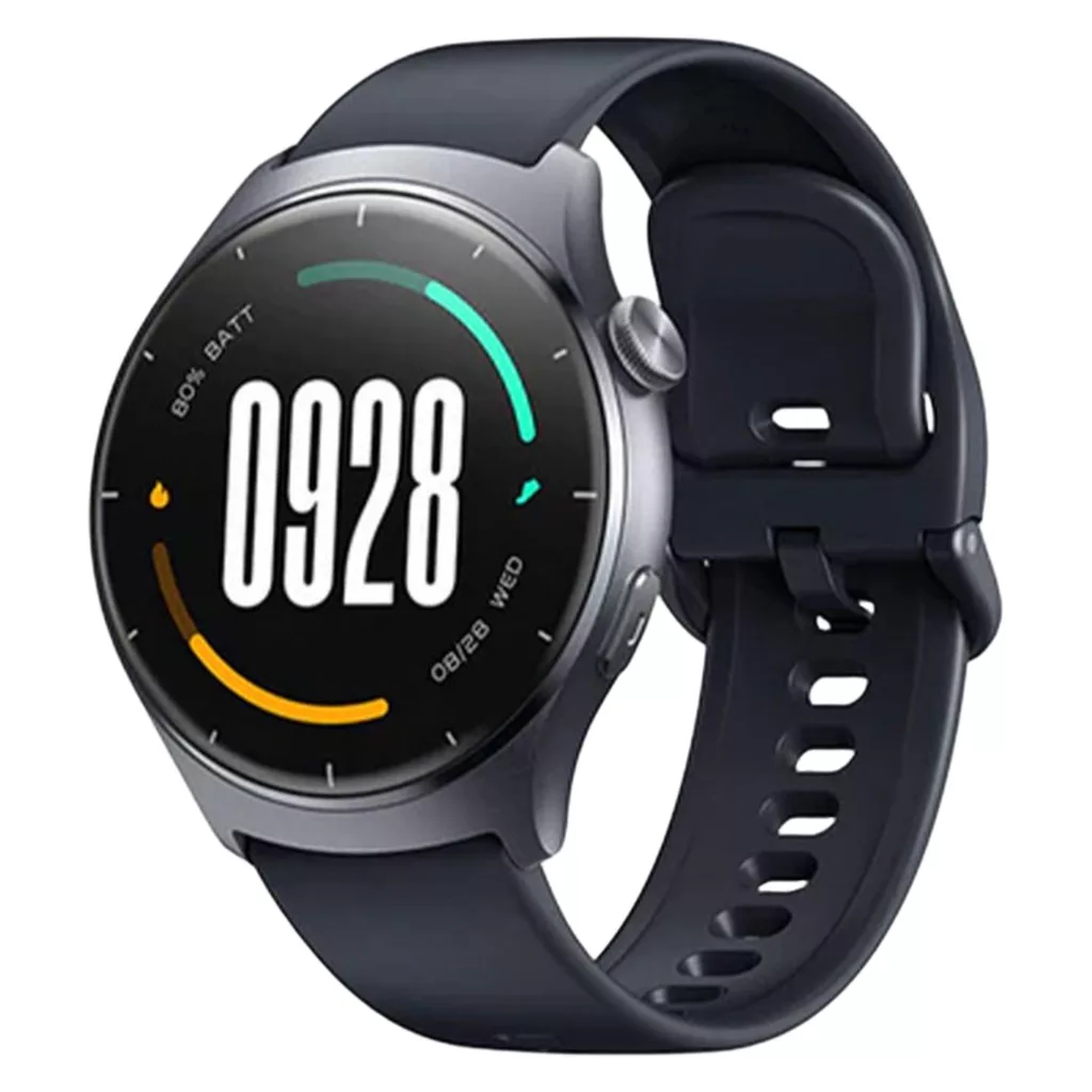 ساعت هوشمند میبرو مدل Watch Lite 3 مناسب برای ورزش، روزمره، رسمی، دارای قابلیت‌های صفحه نمایش رنگی و لمسی، قابلیت مکالمه از طریق بلوتوث، بند چرم، فرم صفحه دایره