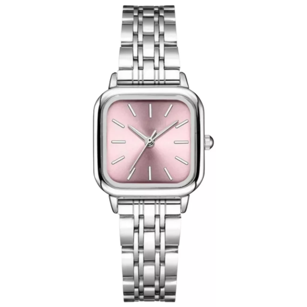 ساعت مچی عقربه ای زنانه مدل کژوال بند استیل طرح حصیری کد 1.2