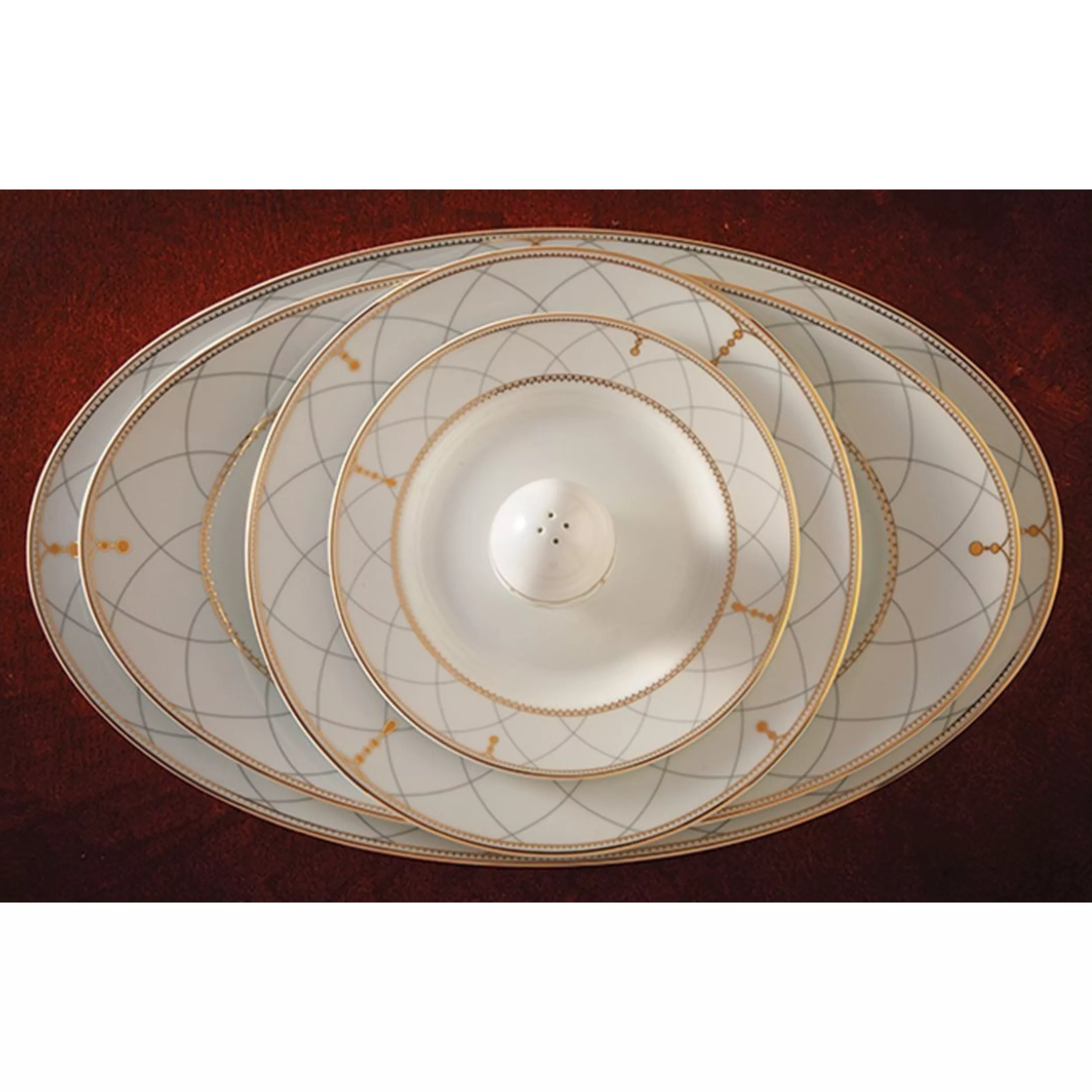 سرویس غذاخوری 28 پارچه 6 نفر چینی زرین ایران مدل رومانا سری ایتالیا اف درجه عالی