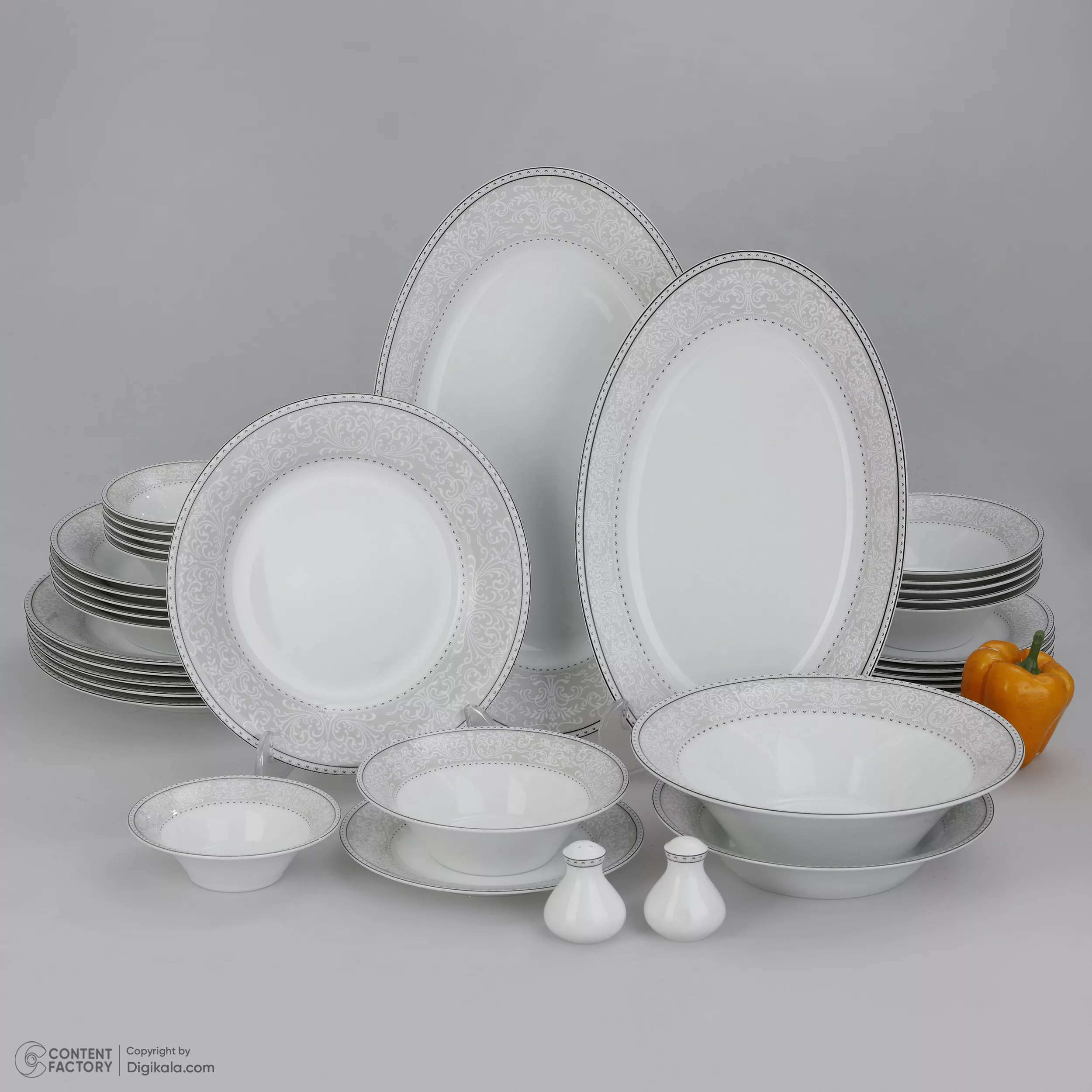 سرویس چینی 35 پارچه غذاخوری چینی زرین ایران طرح شهرزاد مدل ورونا درجه عالی