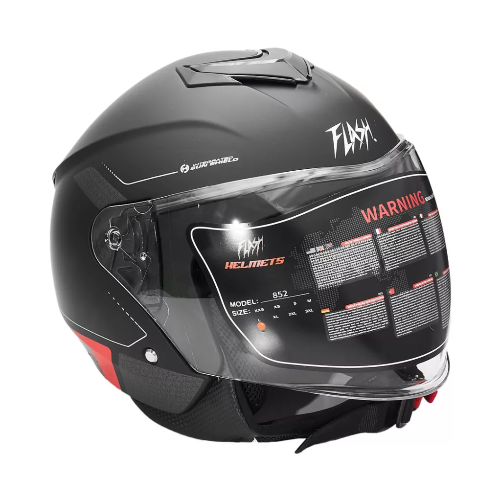 کلاه کاسکت بدون فک فلش مدل 852 matt red-black