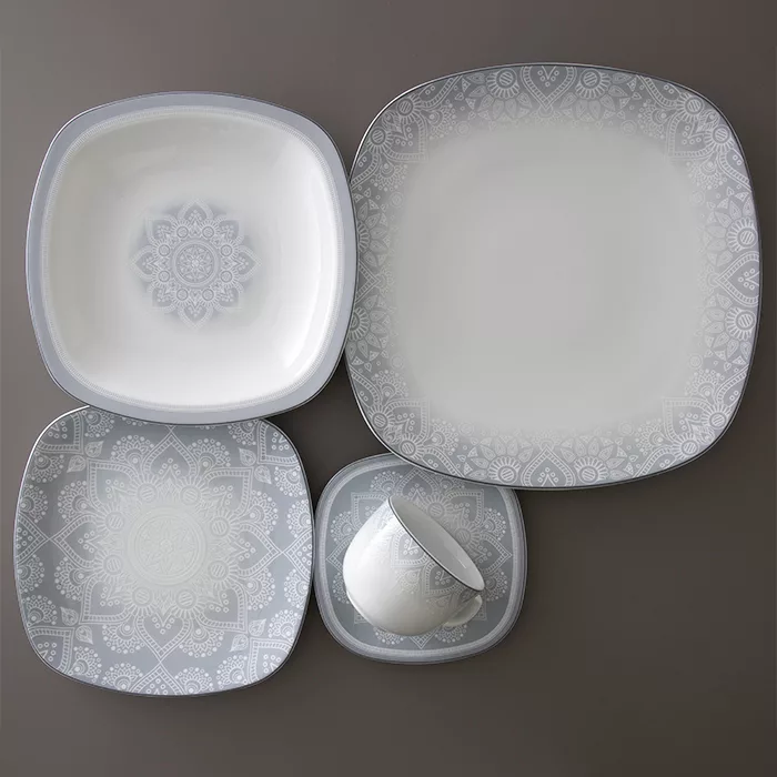 سرویس غذاخوری 73 پارچه 12 نفر چینی زرین ایران مدل کواترو ادلین درجه یک