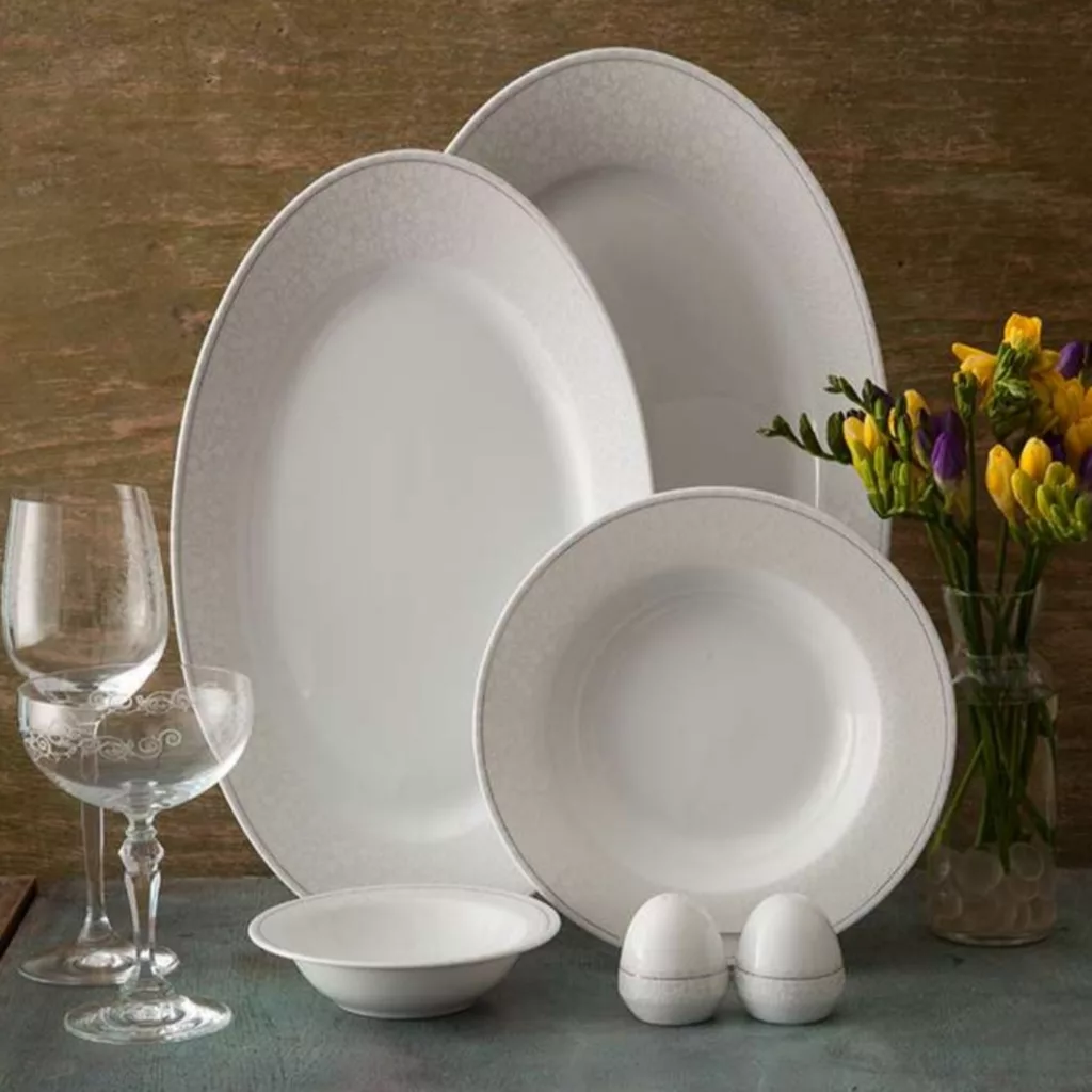 سرويس غذاخوری 28 پارچه چینی زرین ایران مدل ايتاليا اف کلارا کد 0128 درجه عالی