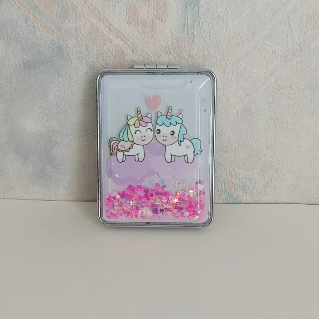 آینه جیبی مدل آکواریومی طرح یونیکورن