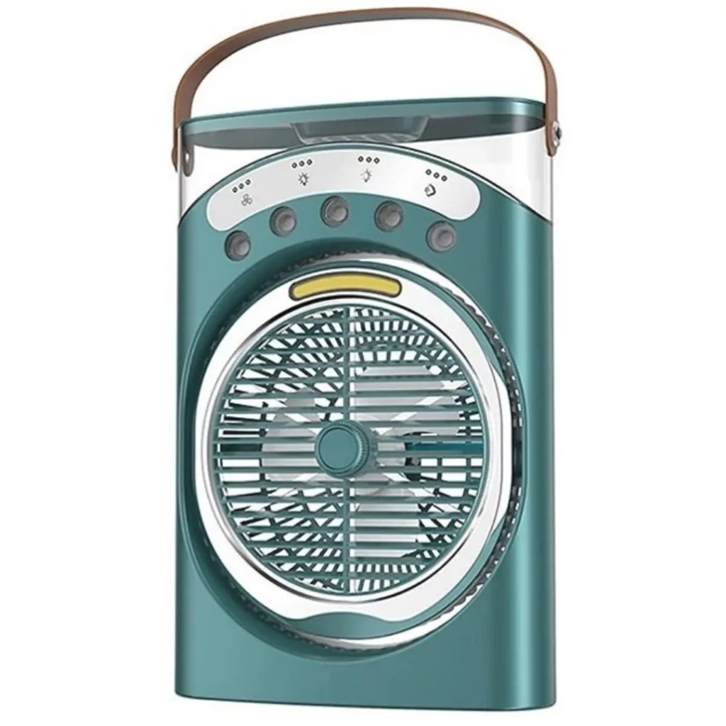 پنکه شارژی مدل مه پاش LED دار YT M 2052 ظرفیت 3600 میلی آمپر ساعت