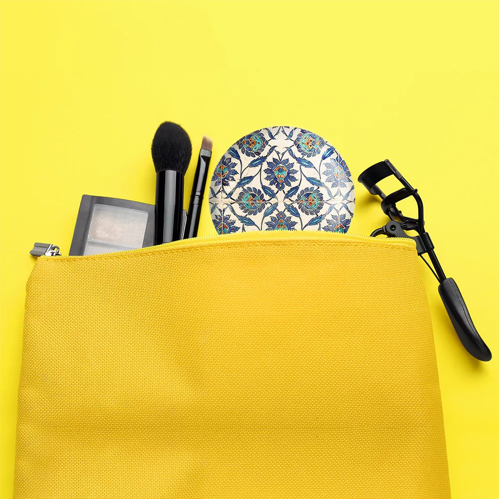 آینه جیبی خندالو مدل کاشی  کد 2179