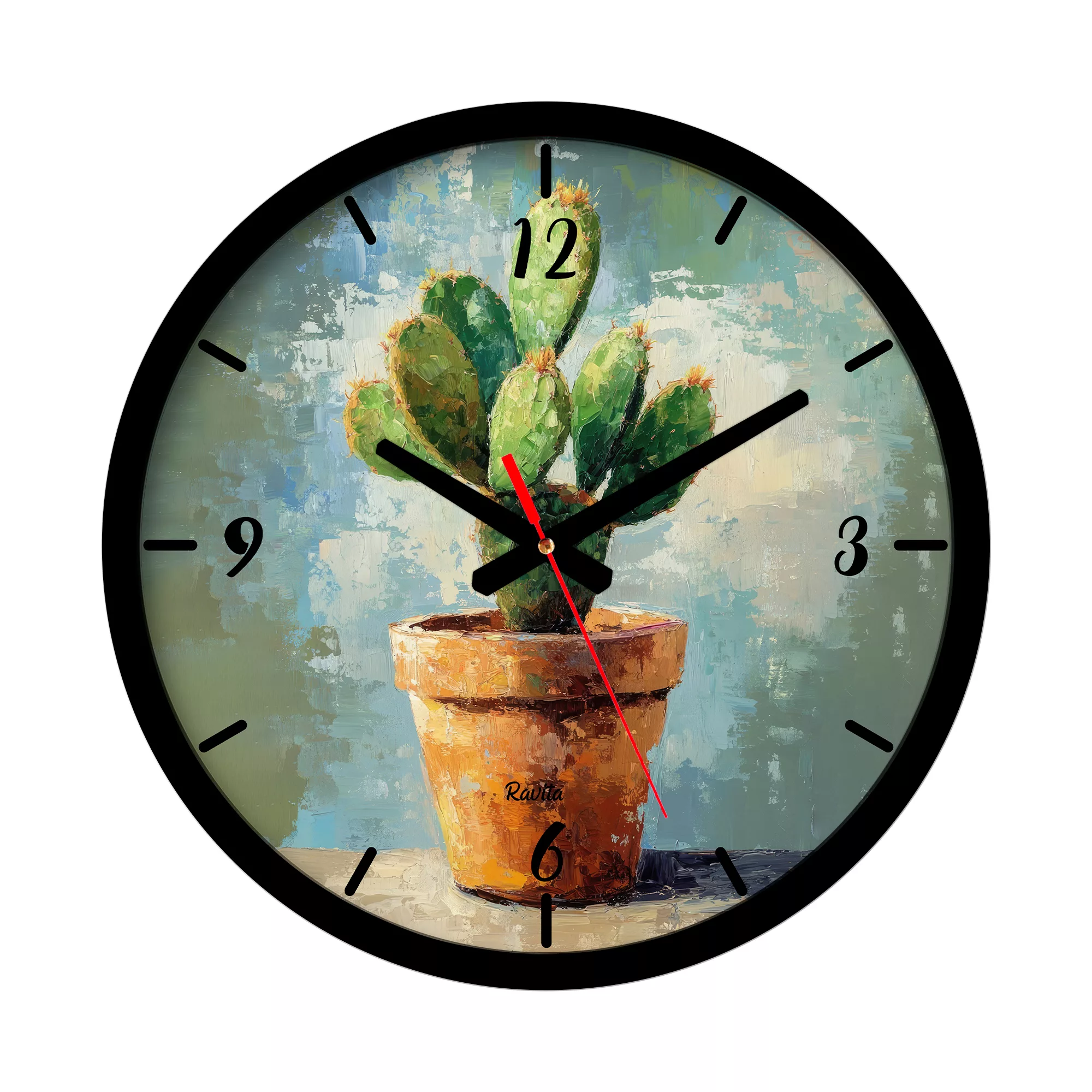 ساعت دیواری کوارتز راویتا مدل کاکتوس کد 3626
