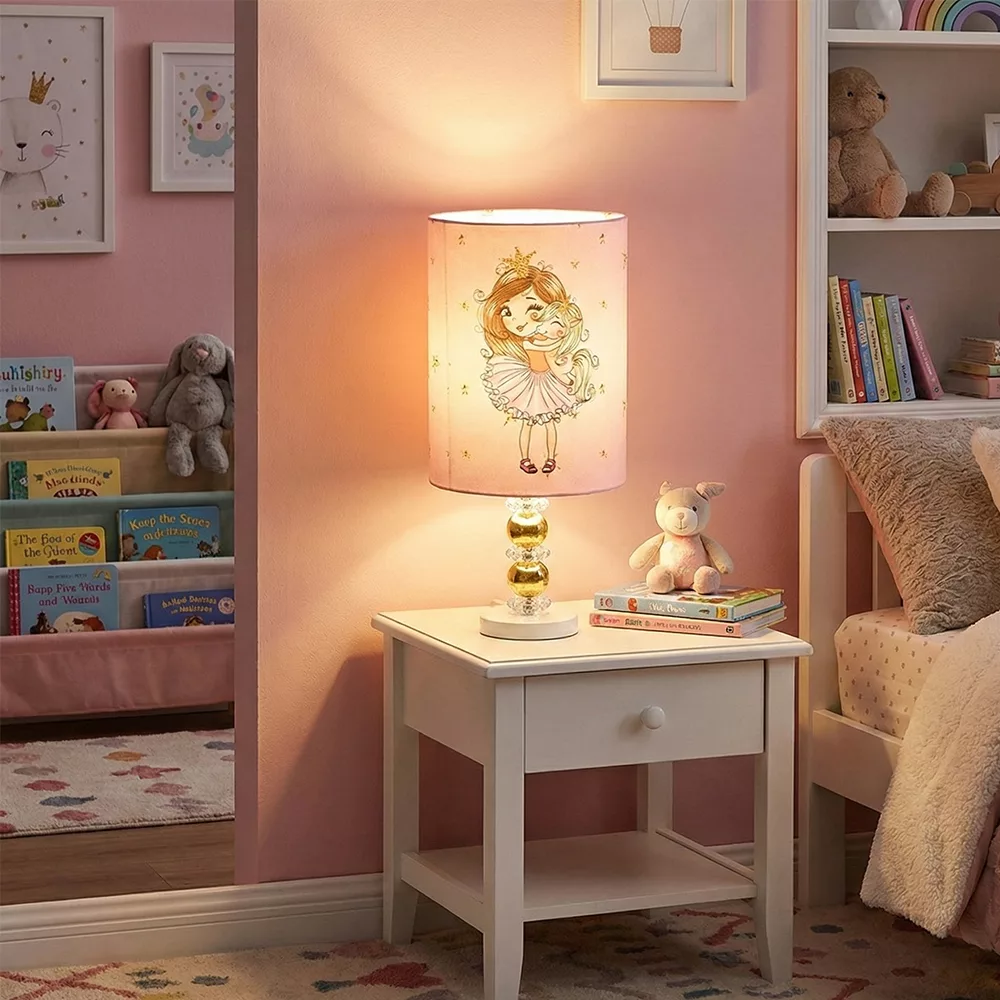 آباژور رومیزی کودک مدل دختر و اسب تک شاخ