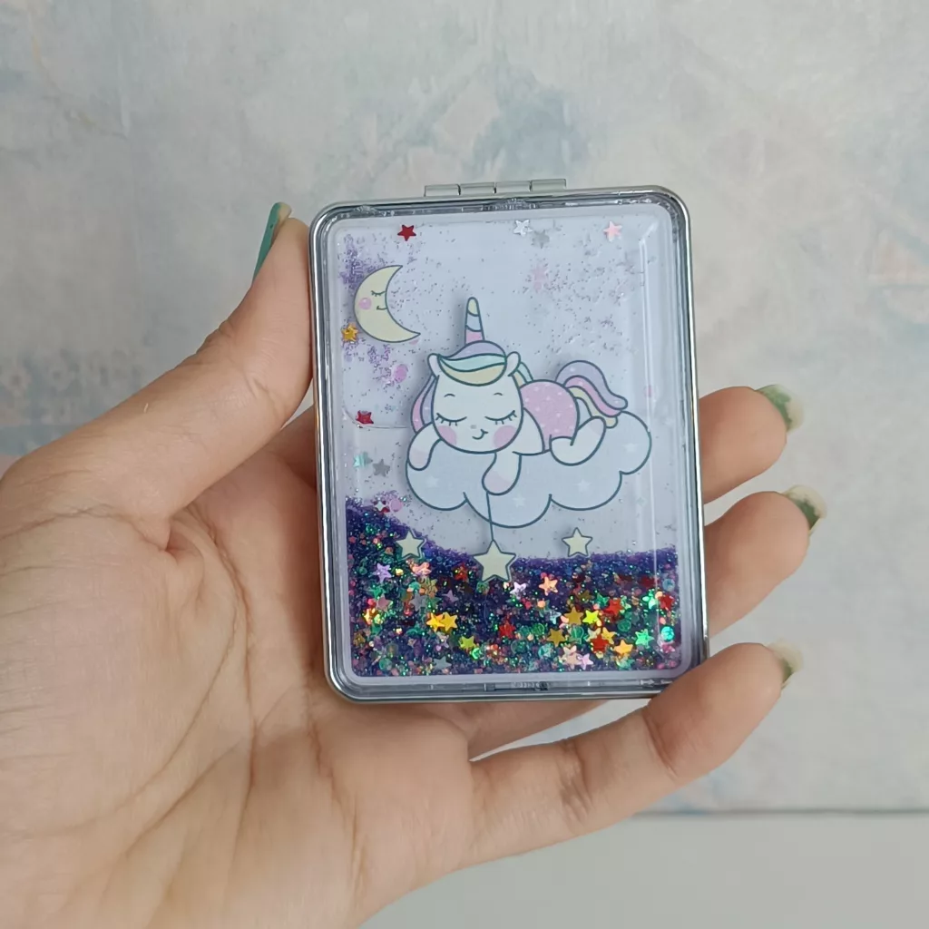 آینه جیبی مدل آکواریومی طرح یونیکورن