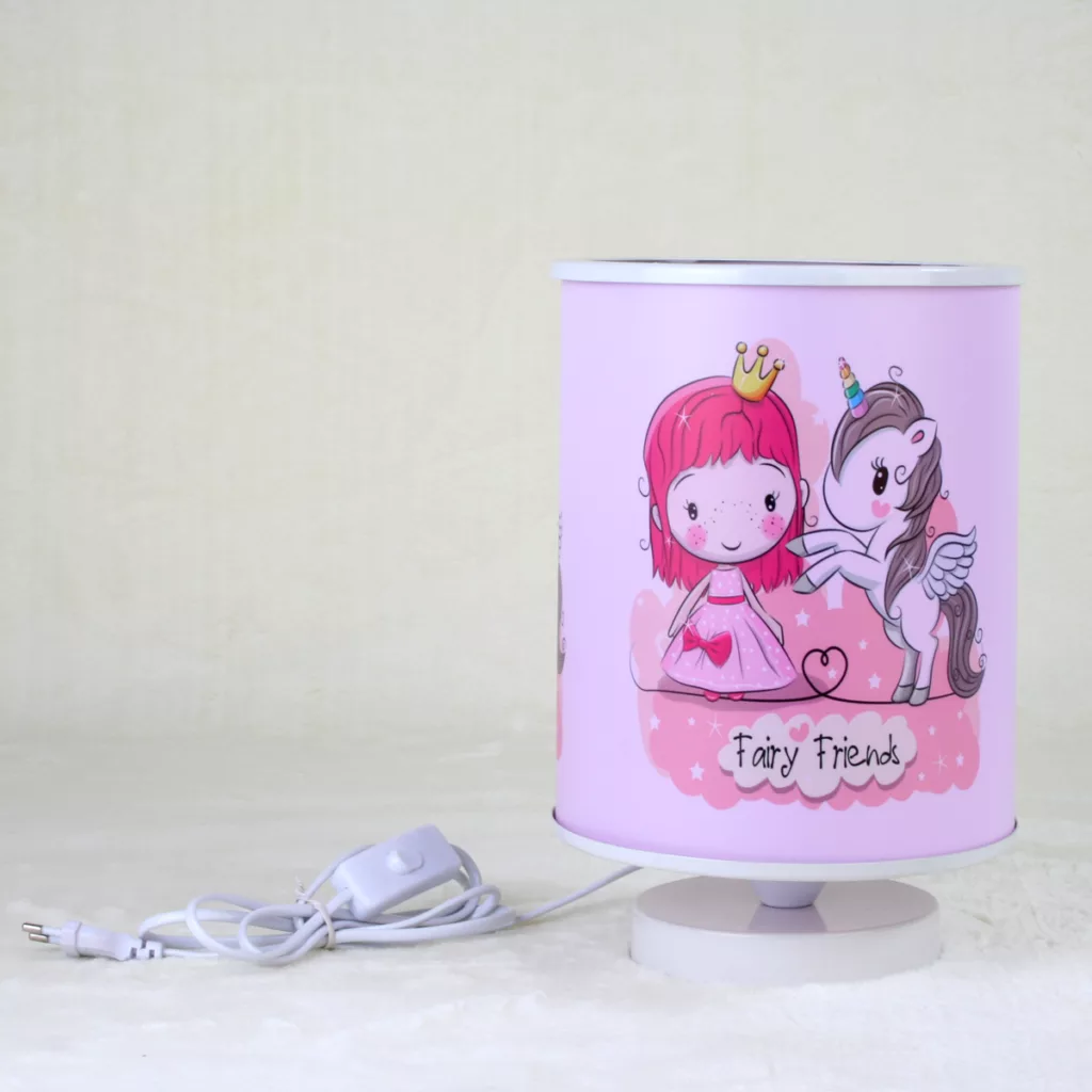 آباژور رومیزی کودک مدل دختر دامن پاپیونی