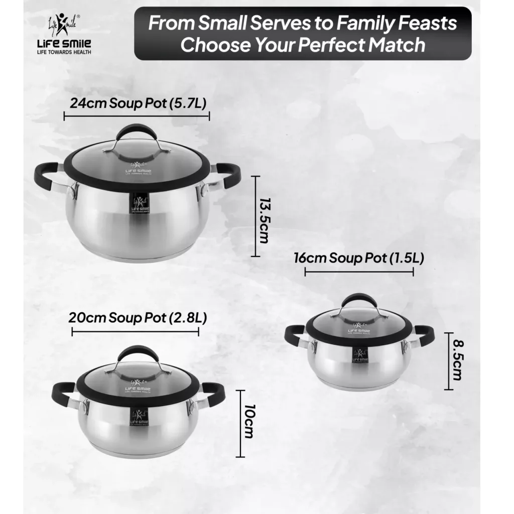 سرویس قابلمه استیل 6 پارچه لایف اسمایل مدل LIFEP22-6