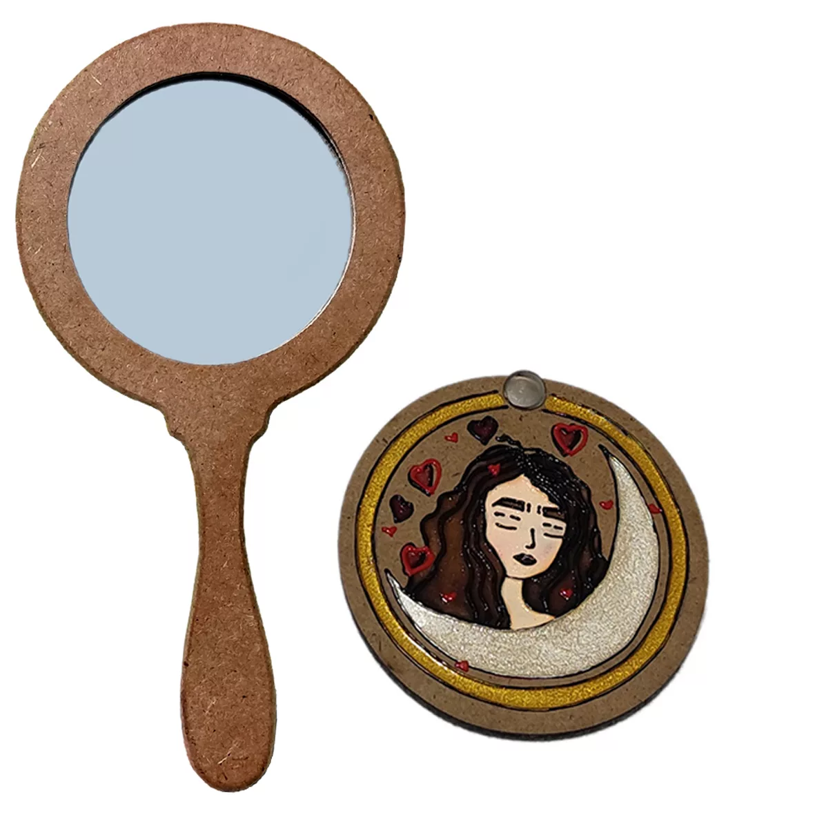 آینه آرایشی مدل دلا به همراه آینه جیبی