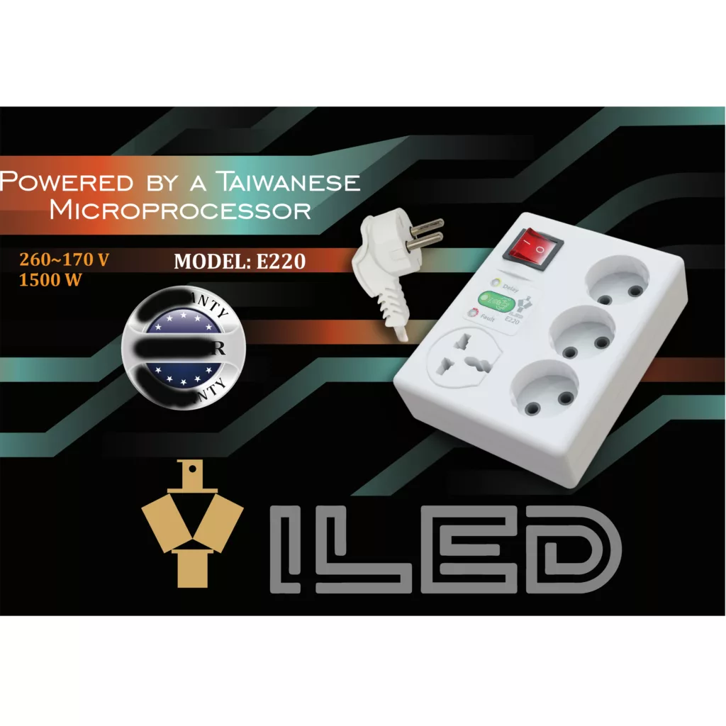 محافظ ولتاژ آی لِد مدل یونیورسال دیجیتالی کد E220 new