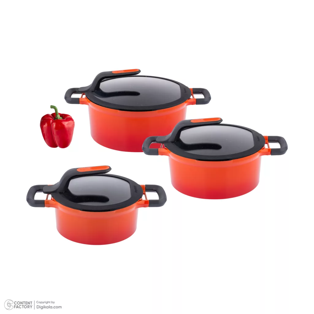 سرویس قابلمه و تابه گرانیتی 9 پارچه برگهف مدل Stay Cool