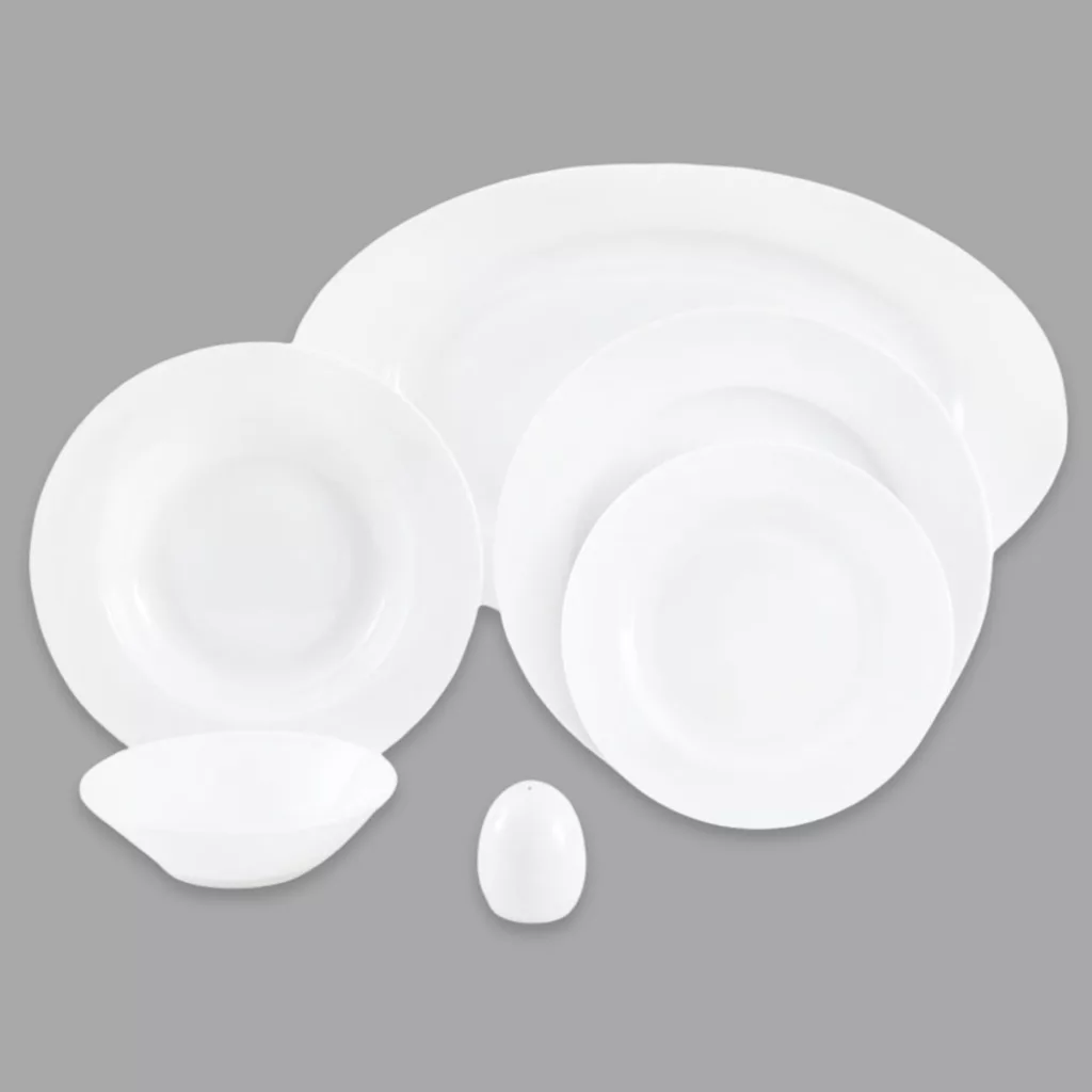 سرویس غذاخوری 28 پارچه 6 نفر چینی زرین ایران مدل White 2 سری ایتالیا اف درجه عالی