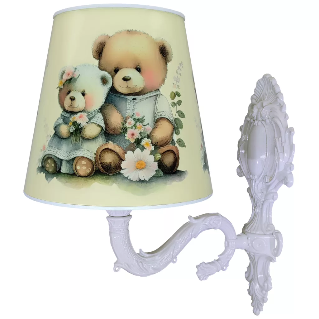 چراغ خواب اتاق کودک مدل خرس و گل 2