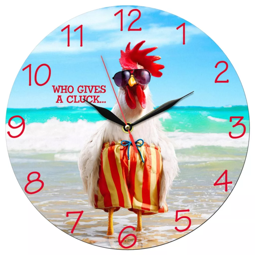 ساعت دیواری طرح خروس در ساحل دریا کد 1386