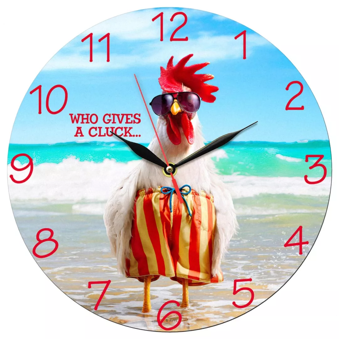 ساعت دیواری طرح خروس در ساحل دریا کد 1386