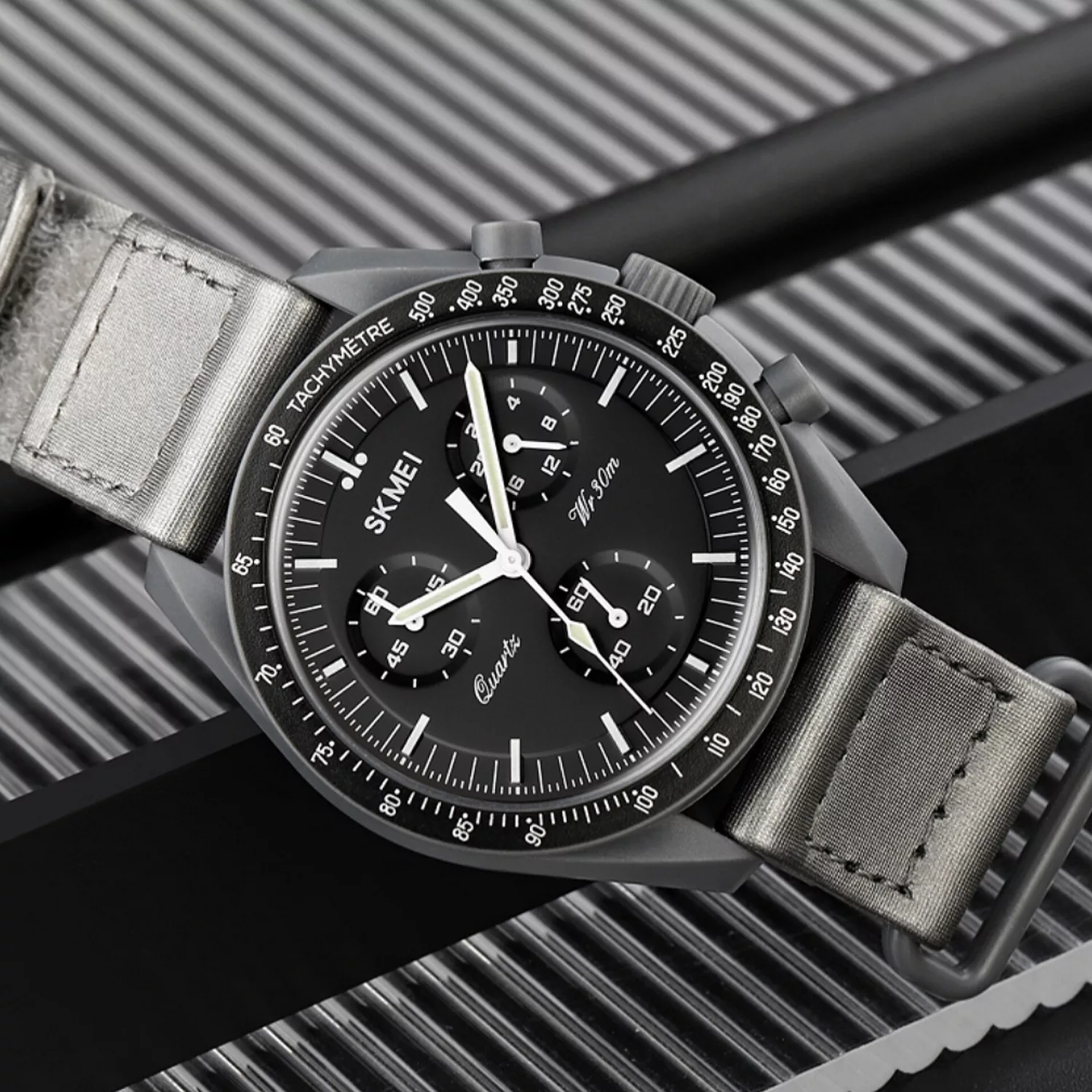 ساعت مچی عقربه ای اسکمی مدل سه موتوره فول تایم کد 1982