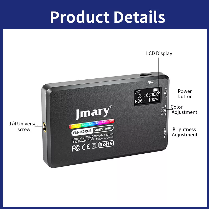 نور ثابت ال ای دی جی ماری مدل فلت FM-150 RGB