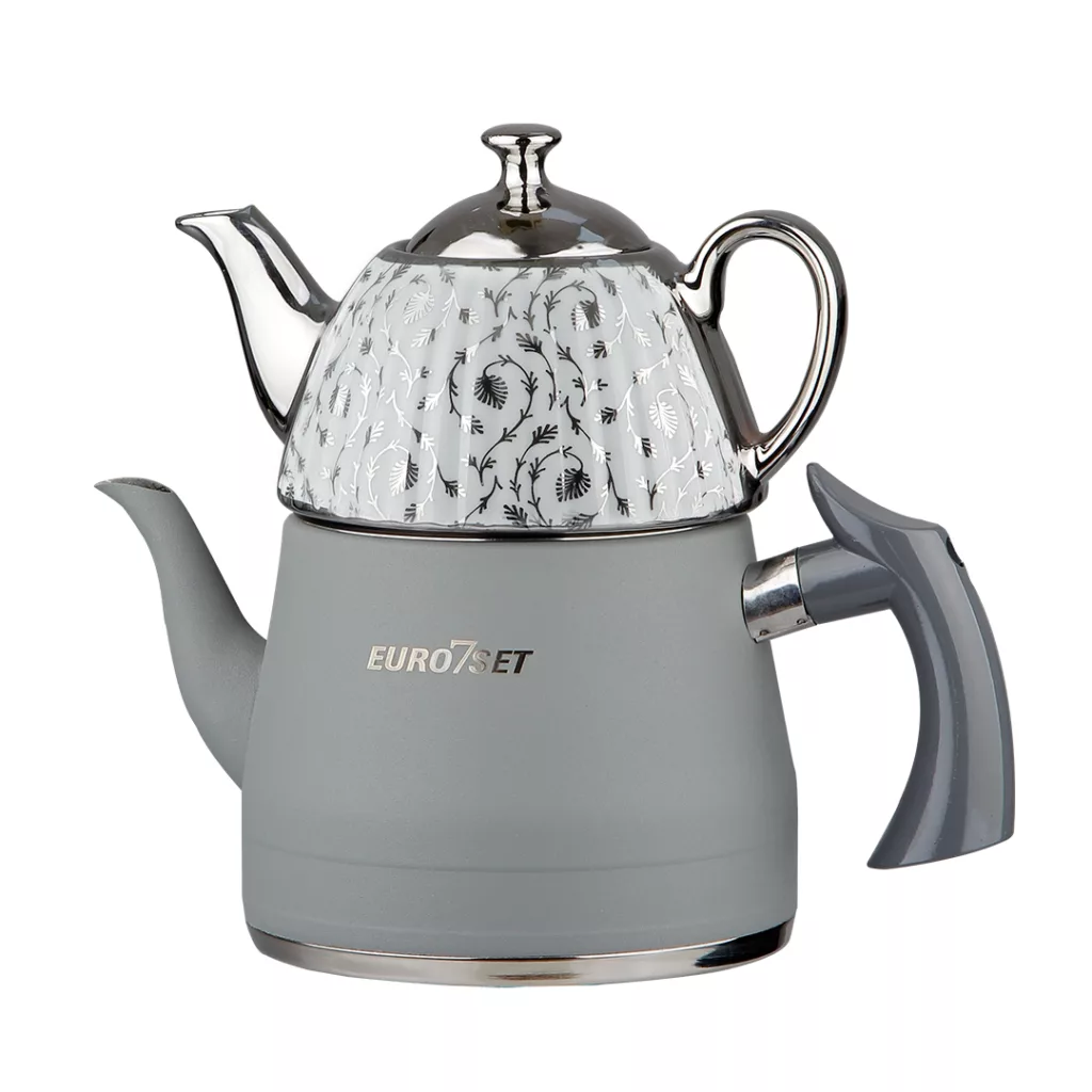 ست کتری و قوری یوروست مدل رنگی کد 2840 گنجایش کتری 3 لیتر گنجایش قوری 1 لیتر