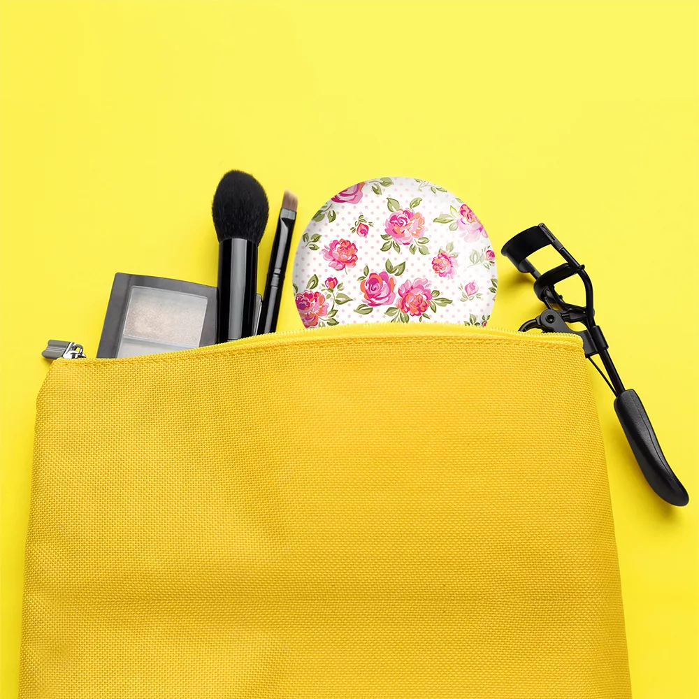 آینه جیبی خندالو مدل گل گلی کد 2212