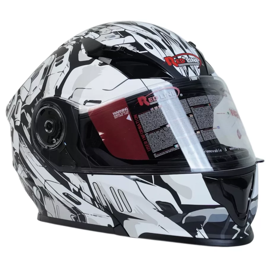 کلاه کاسکت  فک متحرک ردلاین مدل 939 whte blk lose