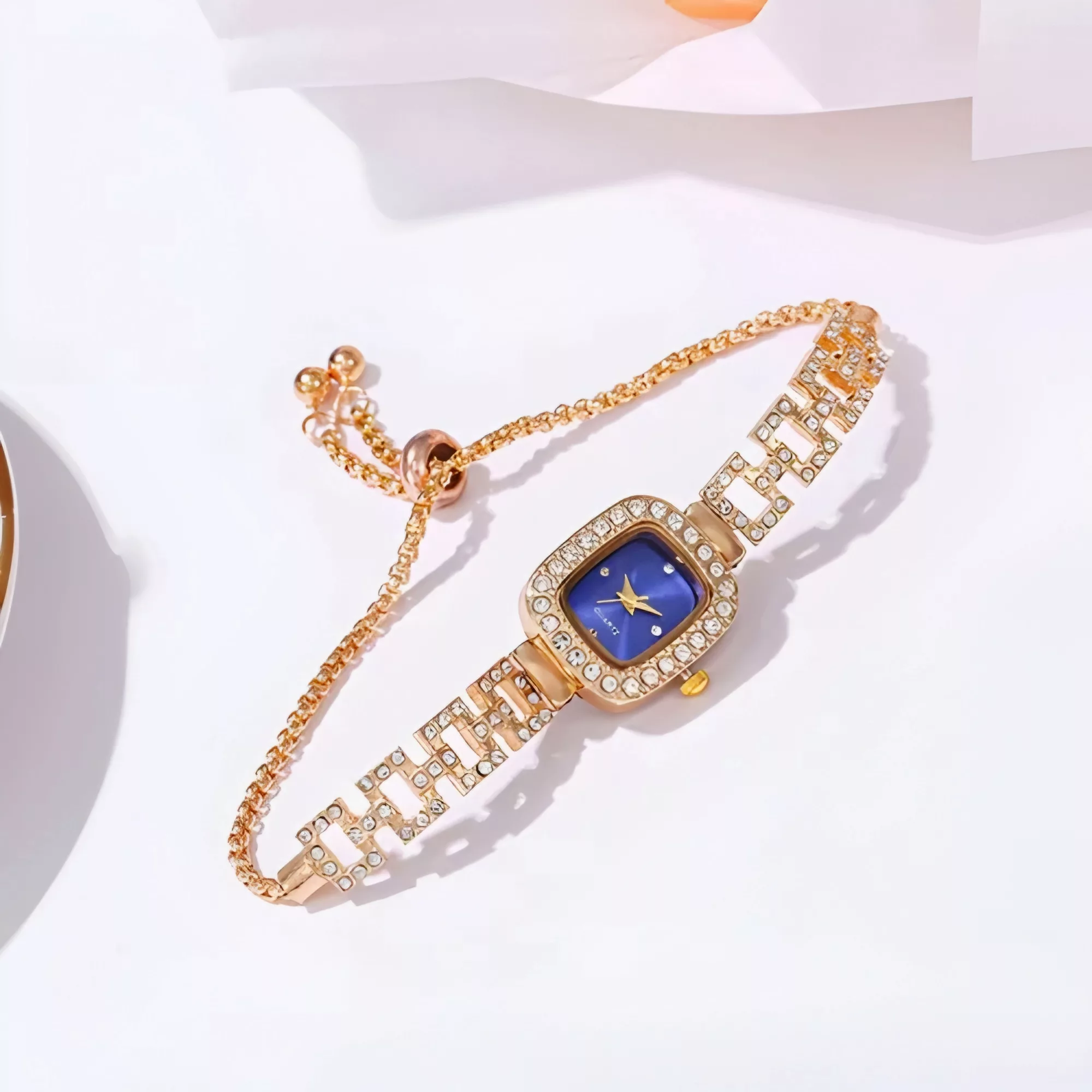 ساعت مچی عقربه‌ای کوارتز زنانه مدل مینیمال لوکس بند دستبندی کرواتی کد ۳