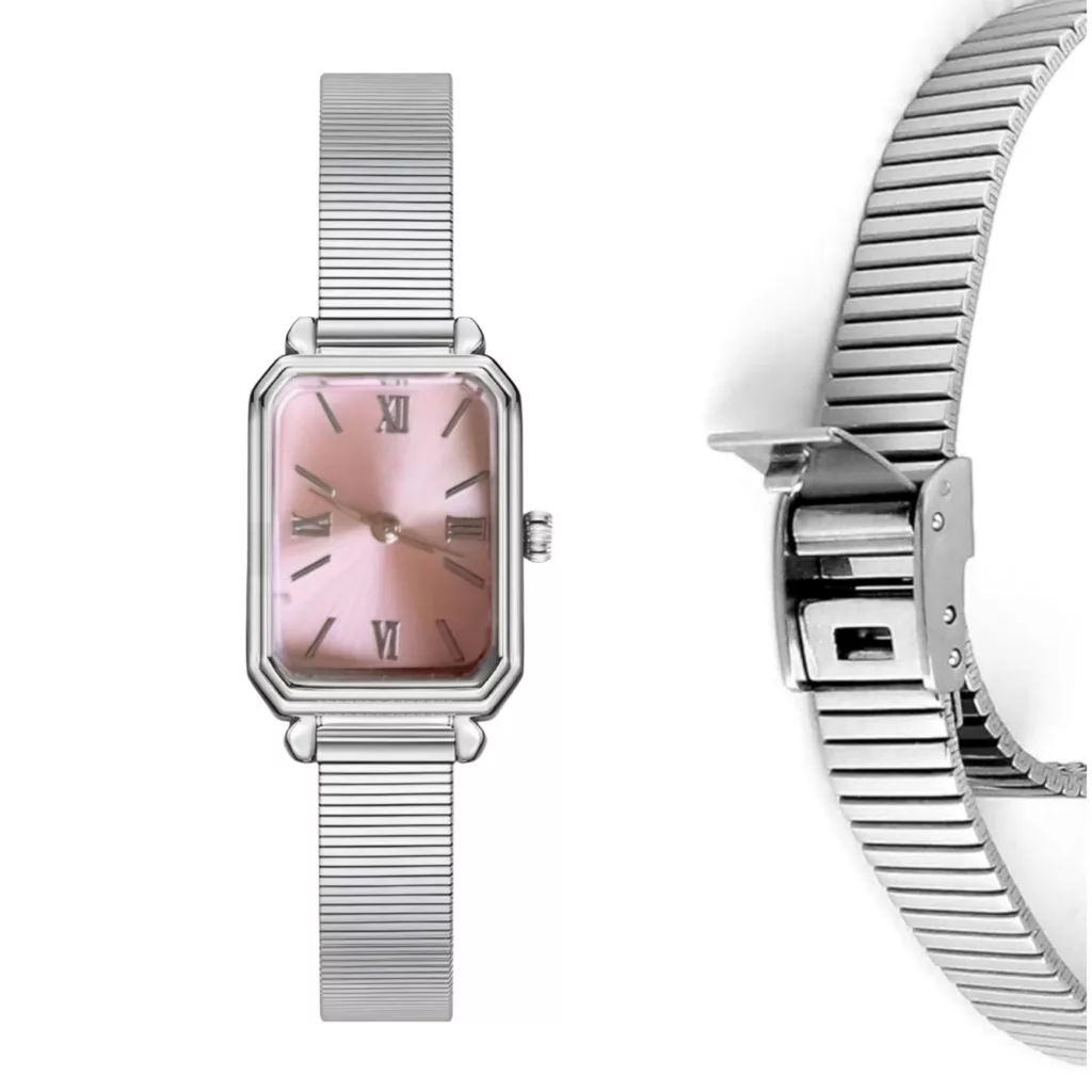 ساعت مچی عقربه‌ای کوارتز زنانه مدل مینیمال بند فلزی کد 1.1