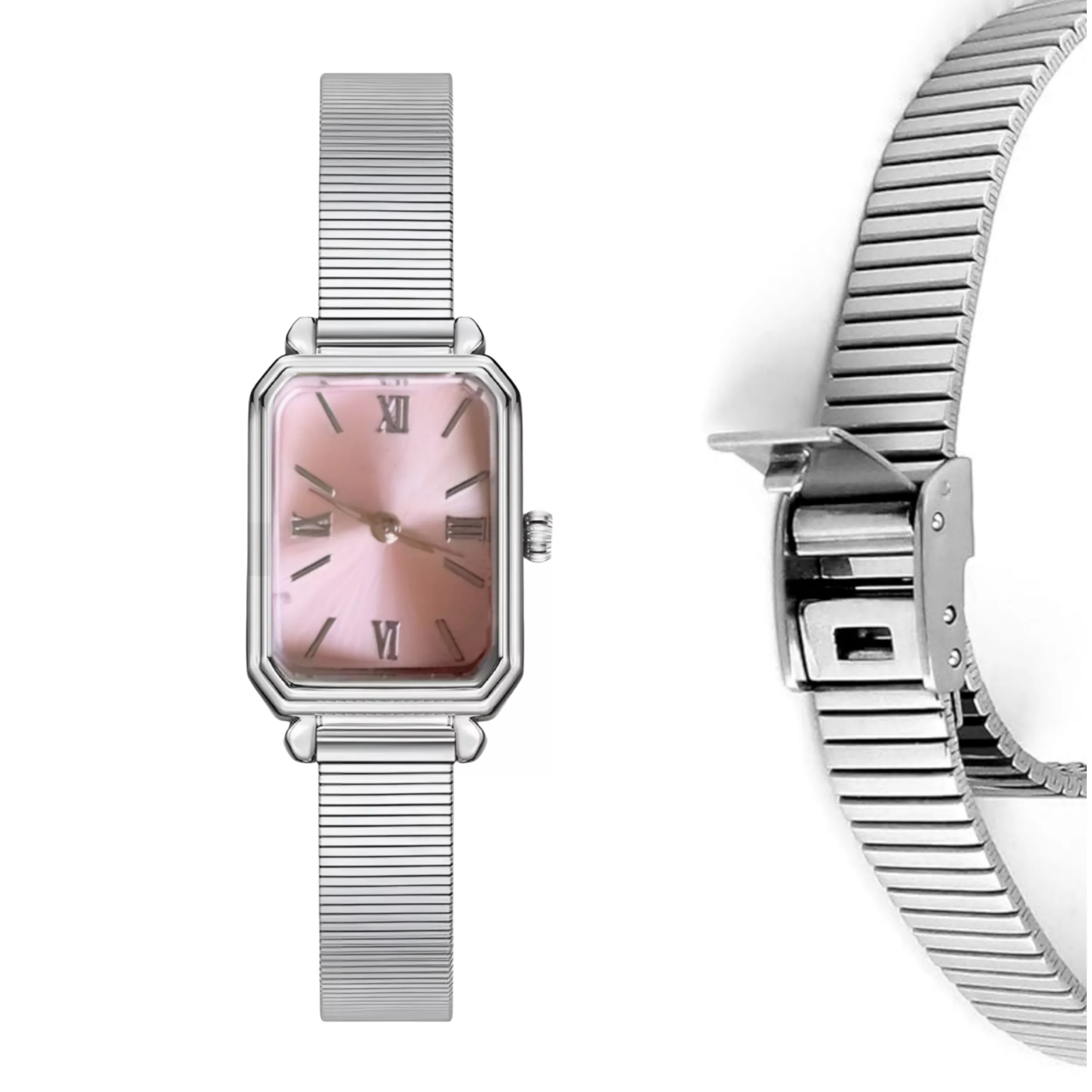 ساعت مچی عقربه‌ای کوارتز زنانه مدل مینیمال بند فلزی کد 1.1