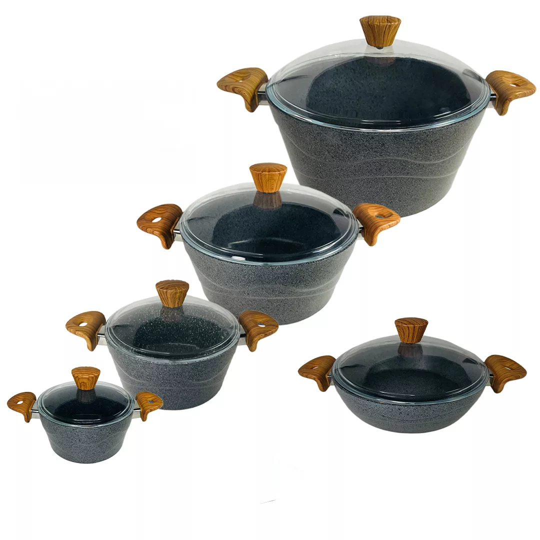 سرویس پخت و پز 5 پارچه حورال طرح سنگ