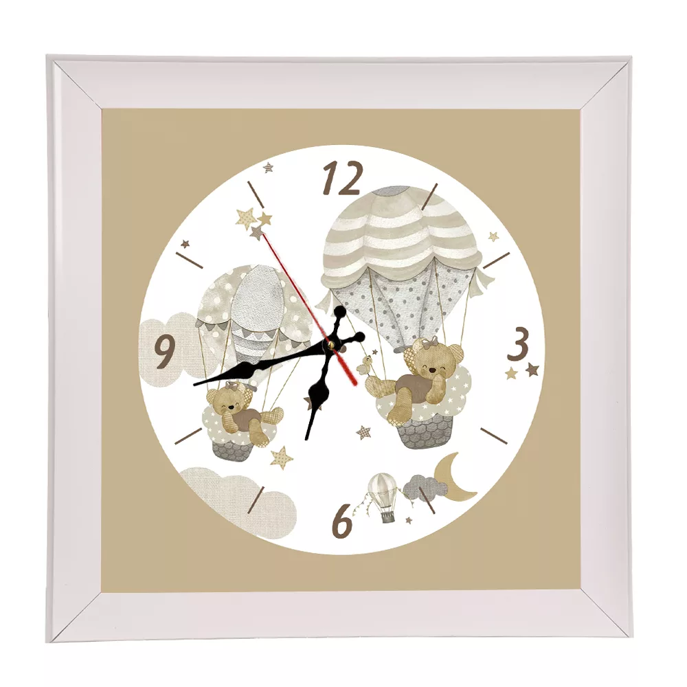 لوستر کودک مدل خرس و ماه و ستاره به همراه ساعت دیواری و آباژور رومیزی