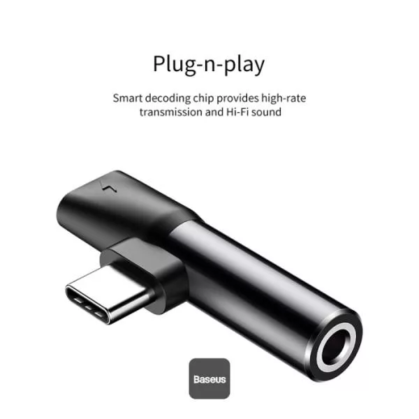 مبدل USB-C به AUX/USB-C باسئوس مدل l41