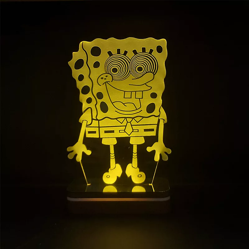 چراغ خواب اتاق کودک طرح کارتون باب اسفنجی مدل کلید دار