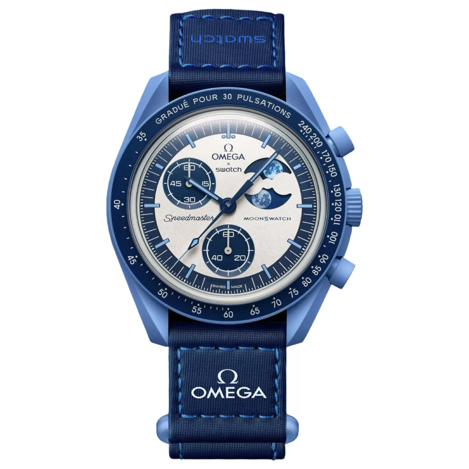 ساعت مچی عقربه‌ای کوارتز مدل Superblue moonphase