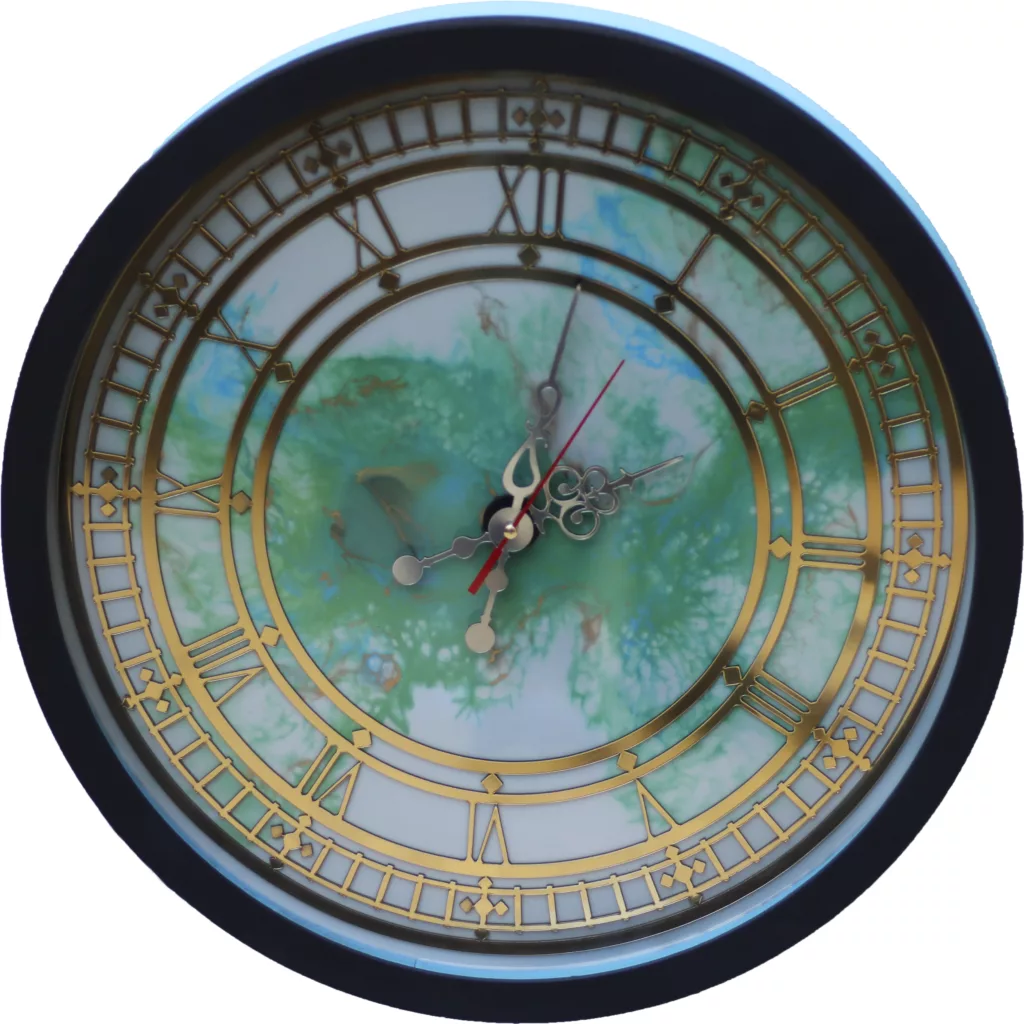 ساعت دیواری مدل رزین شیشه ای