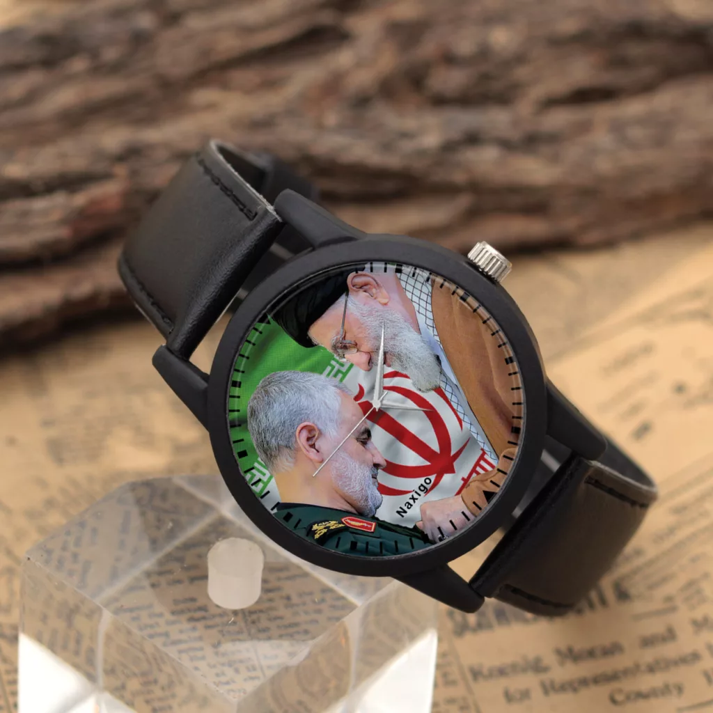 ساعت مچی عقربه ای ناکسیگو مدل سردار سلیمانی و رهبری کد LF11674