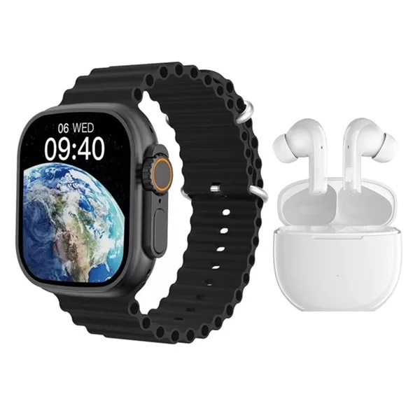 ساعت هوشمند 50 میلی متری اسمارت واچ مدل WISME-M2 با بند سیلیکونی به همراه هدفون